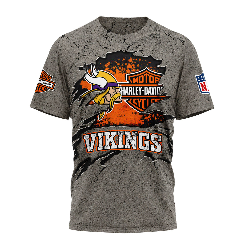 M.vikings | Premium  Harley Davidson For Life 3d Shirt Nf1