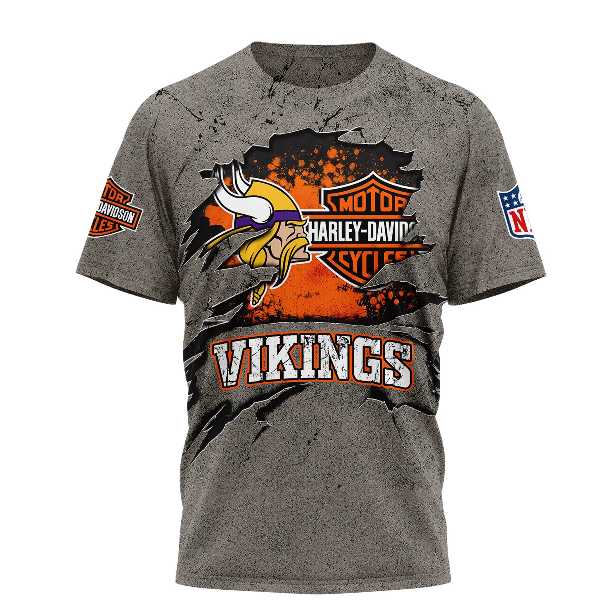 M.vikings | Premium  Harley Davidson For Life 3d Shirt Nf1