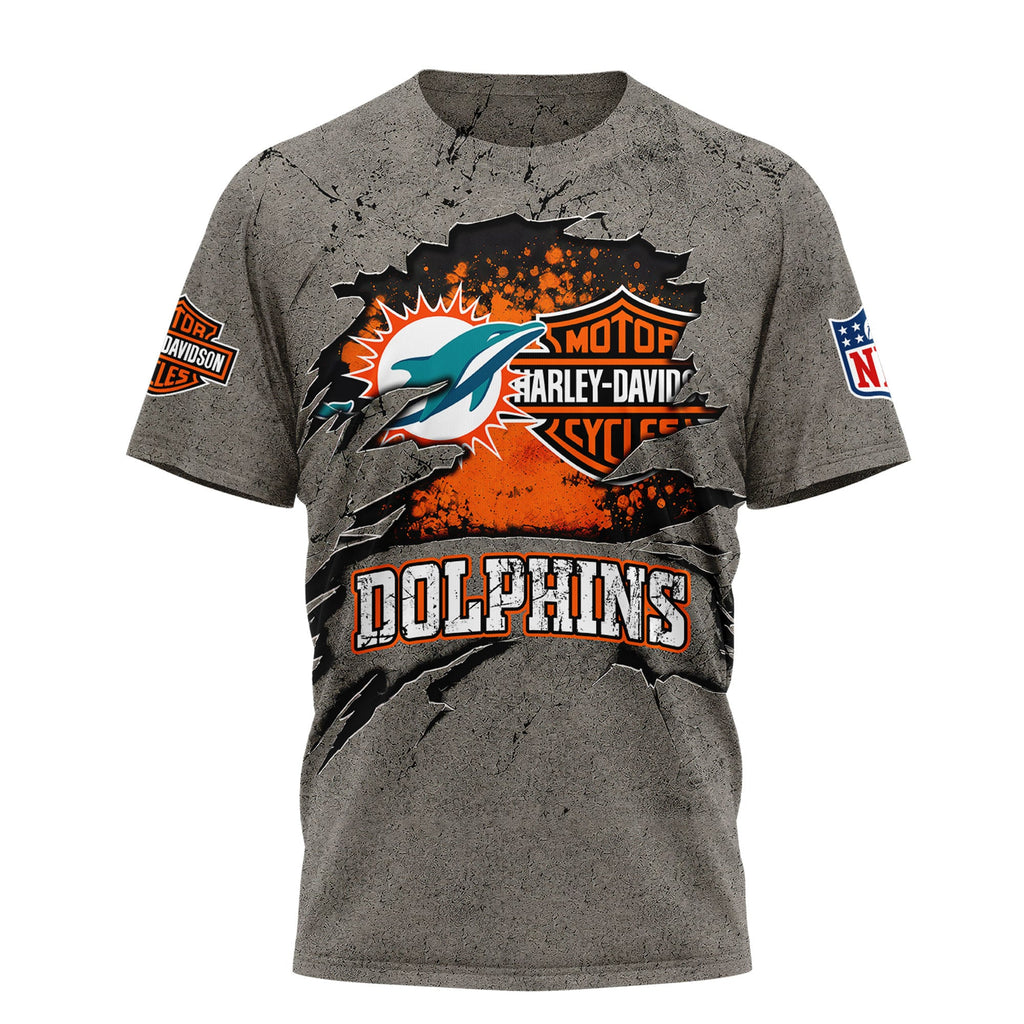 M.dolphins | Premium  Harley Davidson For Life 3d Shirt Nf1
