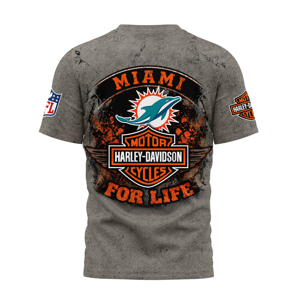 M.dolphins | Premium  Harley Davidson For Life 3d Shirt Nf1