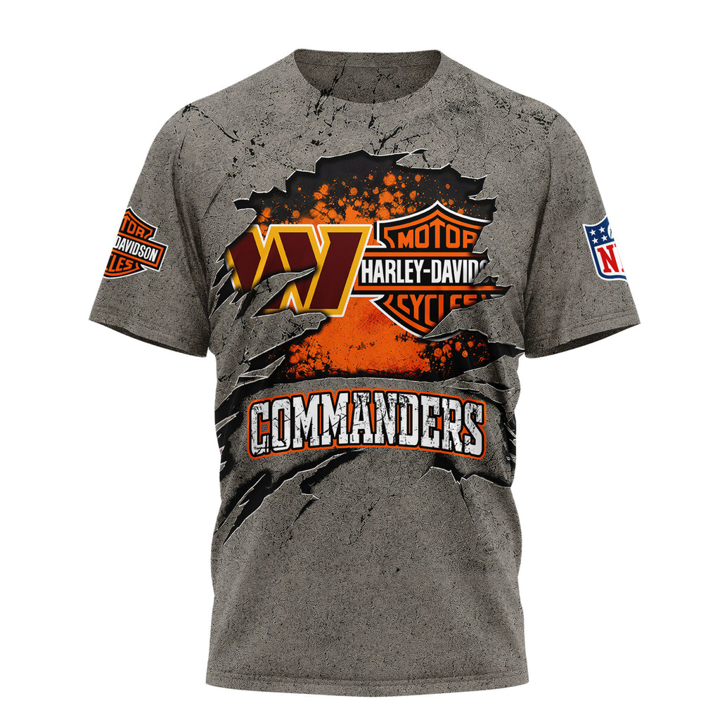 W.commanders | Premium  Harley Davidson For Life 3d Shirt Nf1