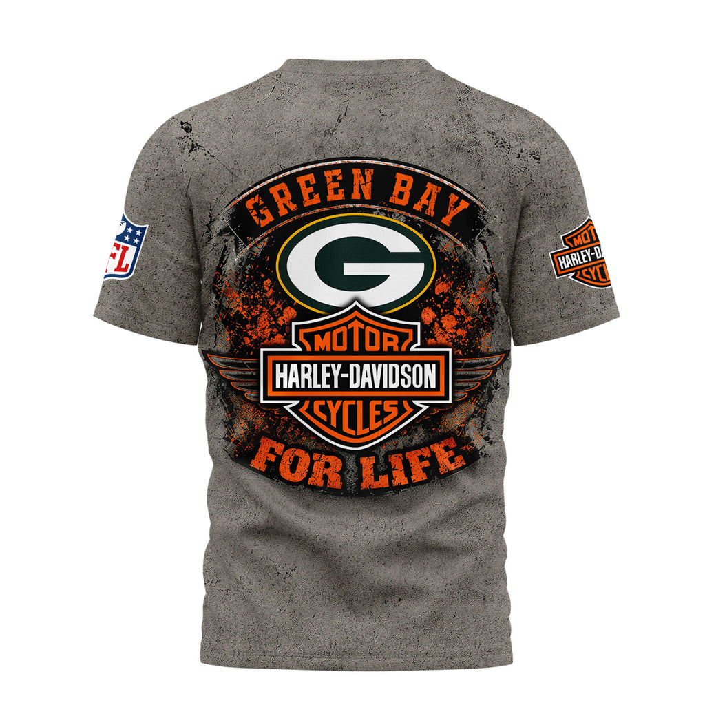 Gb.packers | Premium  Harley Davidson For Life 3d Shirt Nf1