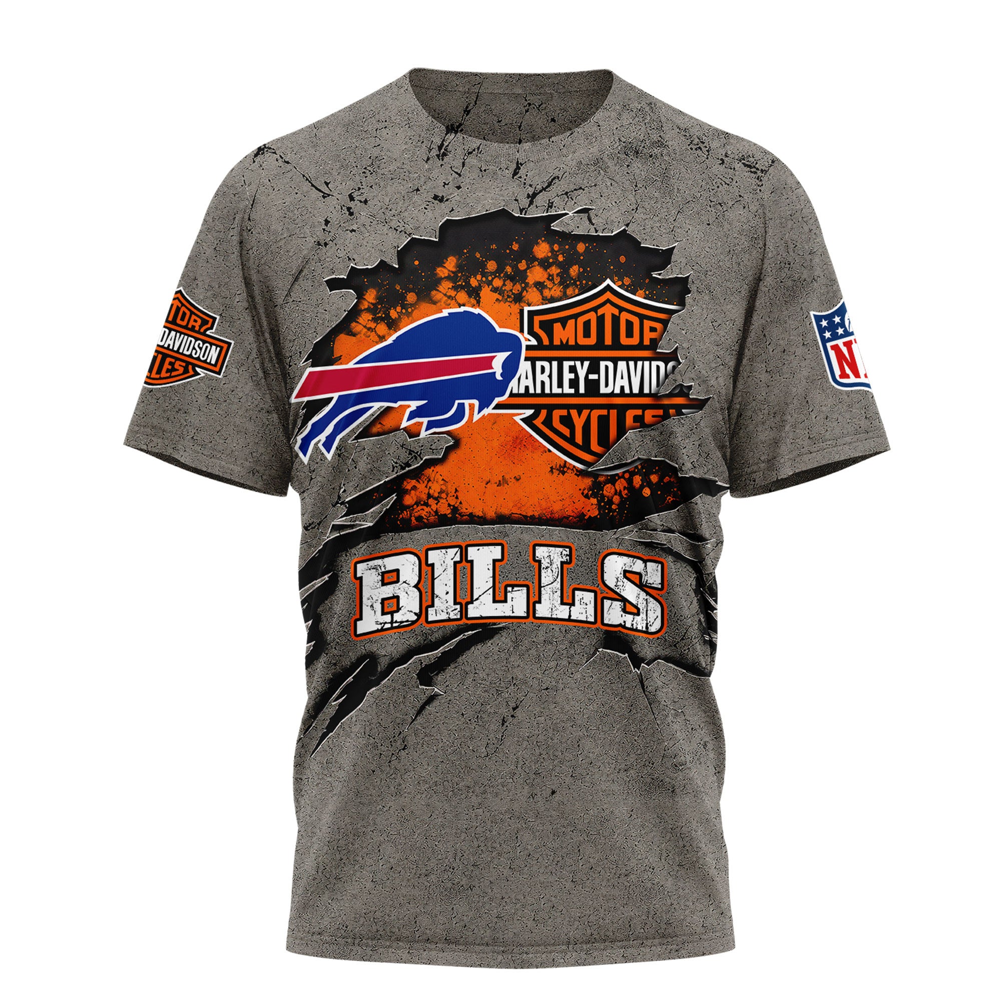 B.bills | Premium  Harley Davidson For Life 3d Shirt Nf1