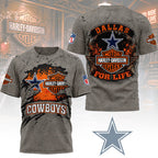 D.cowboys | Premium  Harley Davidson For Life 3d Shirt Nf1