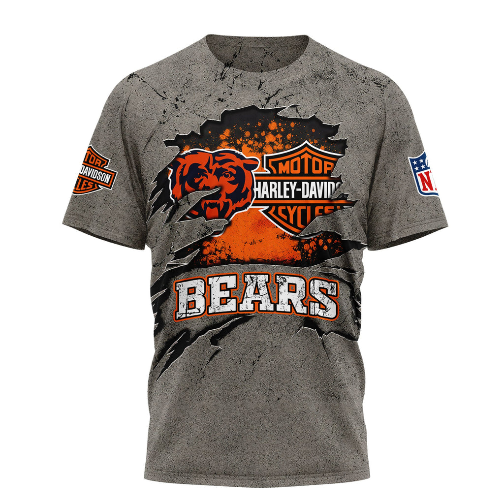 C.bears | Premium  Harley Davidson For Life 3d Shirt Nf1