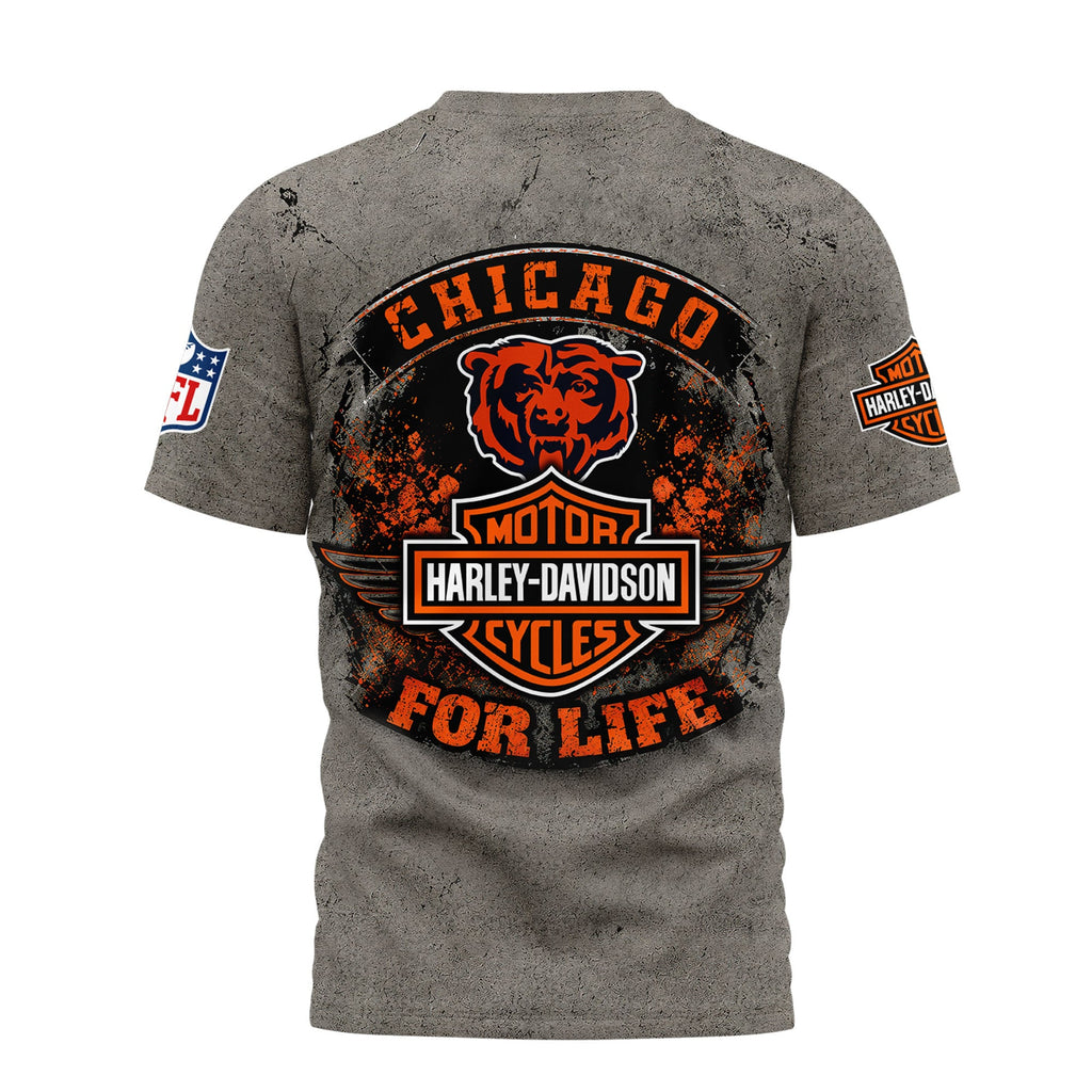 C.bears | Premium  Harley Davidson For Life 3d Shirt Nf1