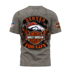 D.broncos | Premium  Harley Davidson For Life 3d Shirt Nf1