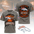 D.broncos | Premium  Harley Davidson For Life 3d Shirt Nf1