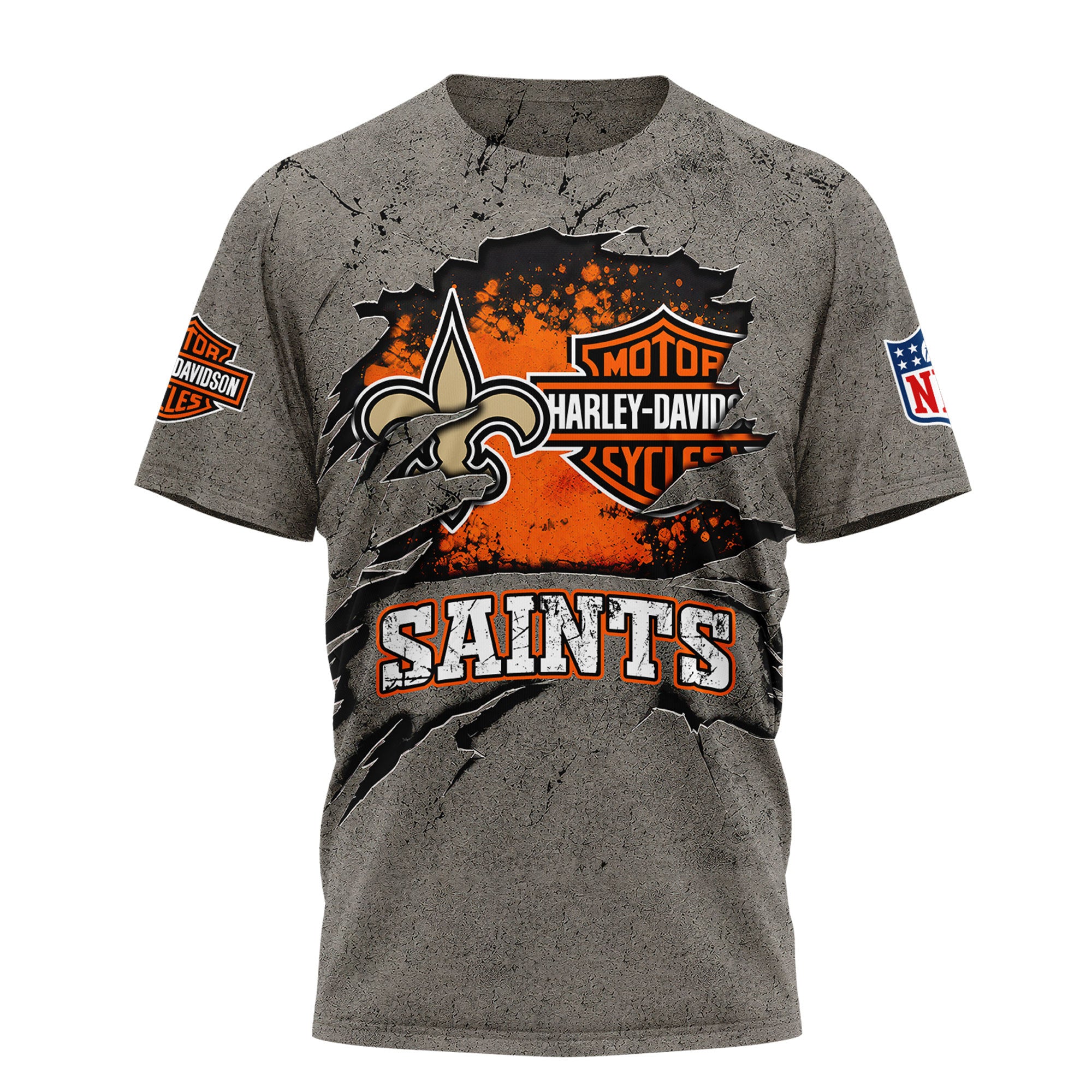 No.saints | Premium  Harley Davidson For Life 3d Shirt Nf1