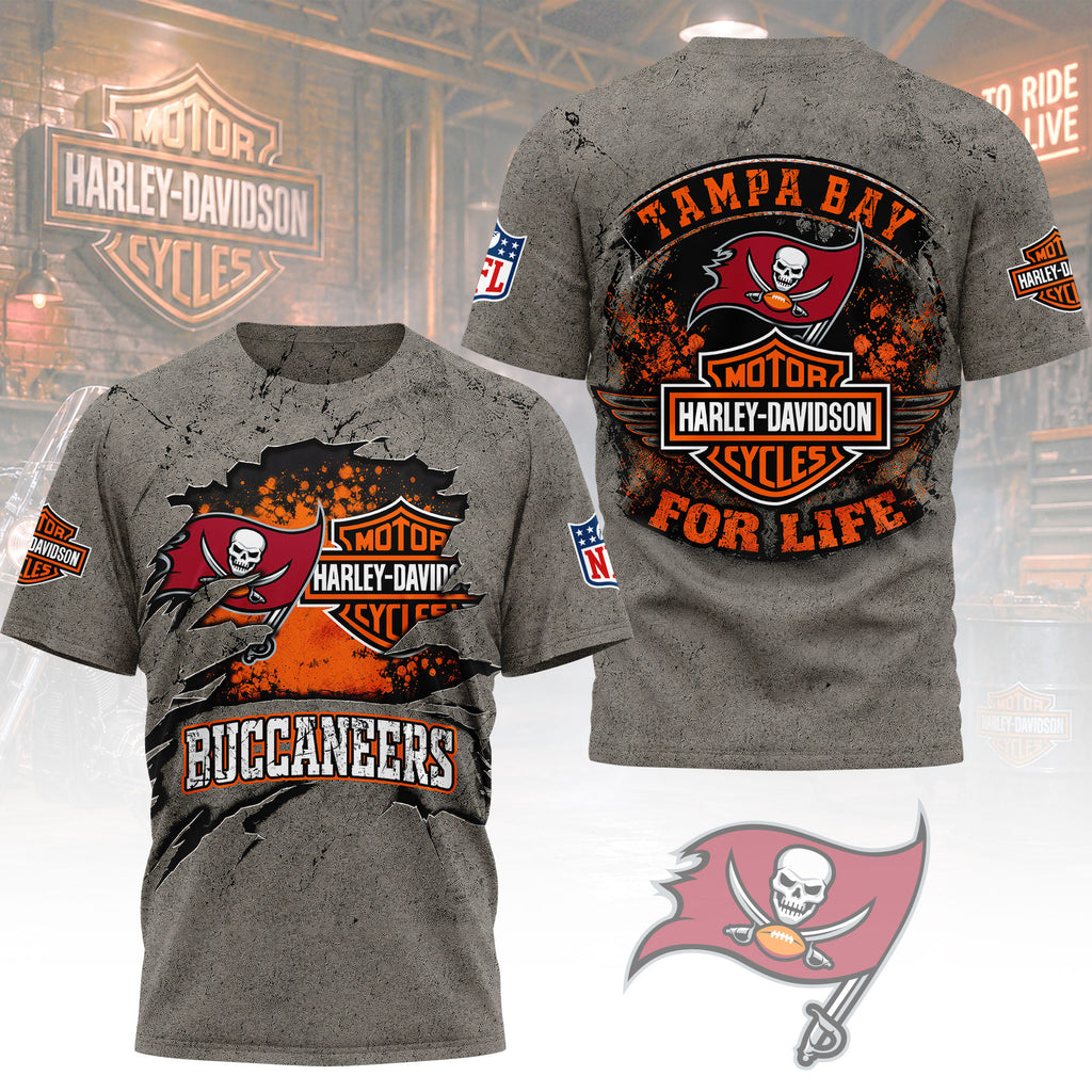 Tb.buccaneers | Premium  Harley Davidson For Life 3d Shirt Nf1