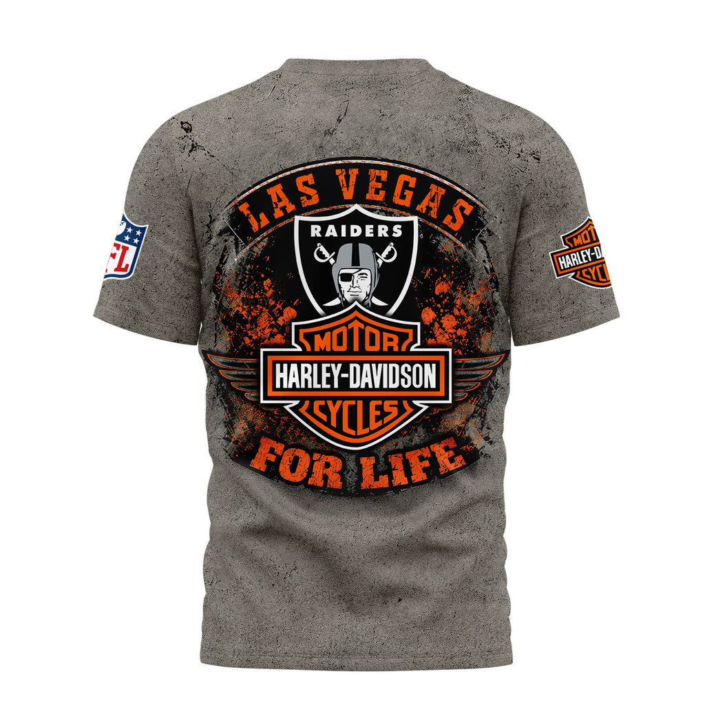 Lv.raiders | Premium  Harley Davidson For Life 3d Shirt Nf1