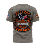 H.texans | Premium  Harley Davidson For Life 3d Shirt Nf1