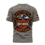 B.ravens | Premium  Harley Davidson For Life 3d Shirt Nf1