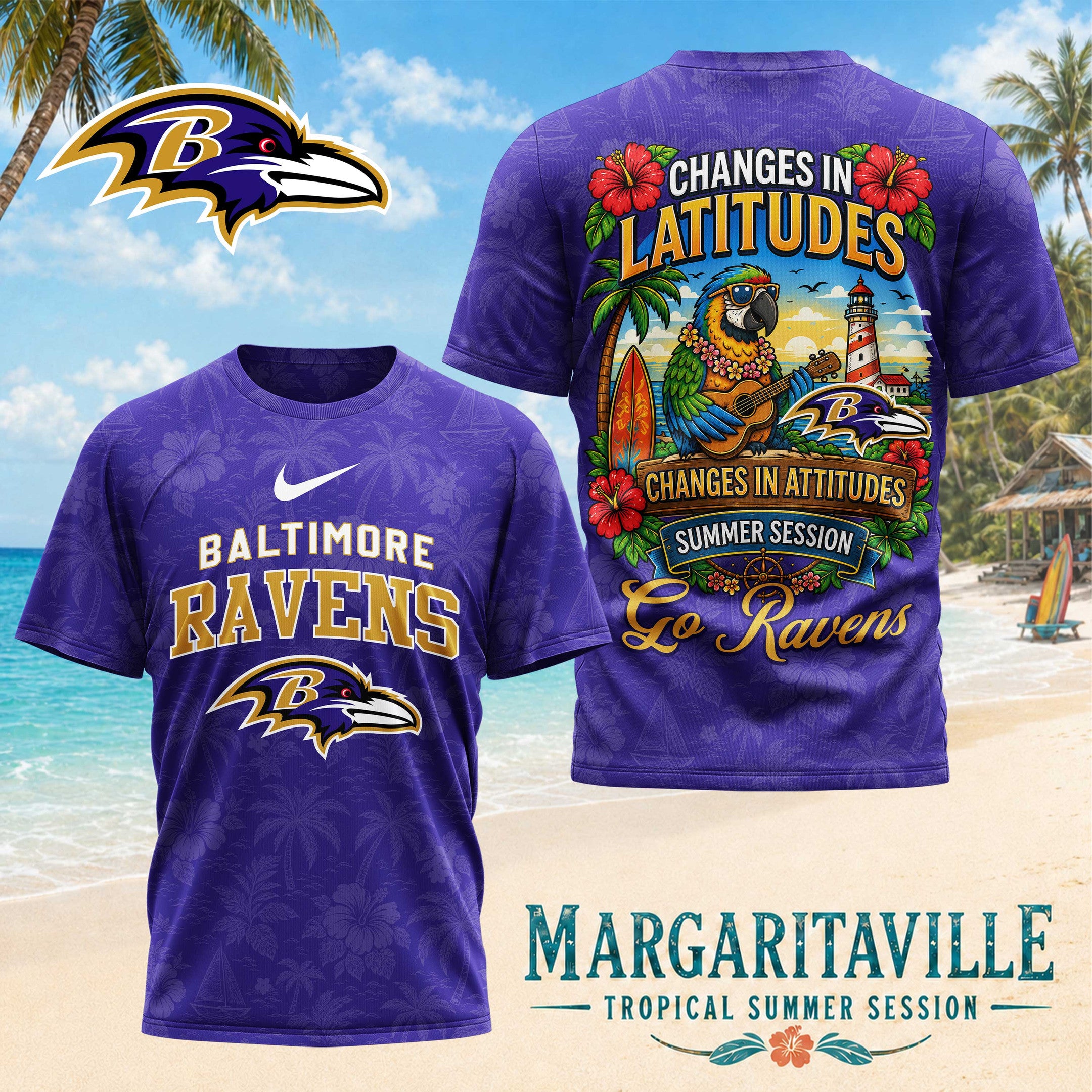 B.ravens | Premium  Changes In Latitudes 3d Shirt Nf1