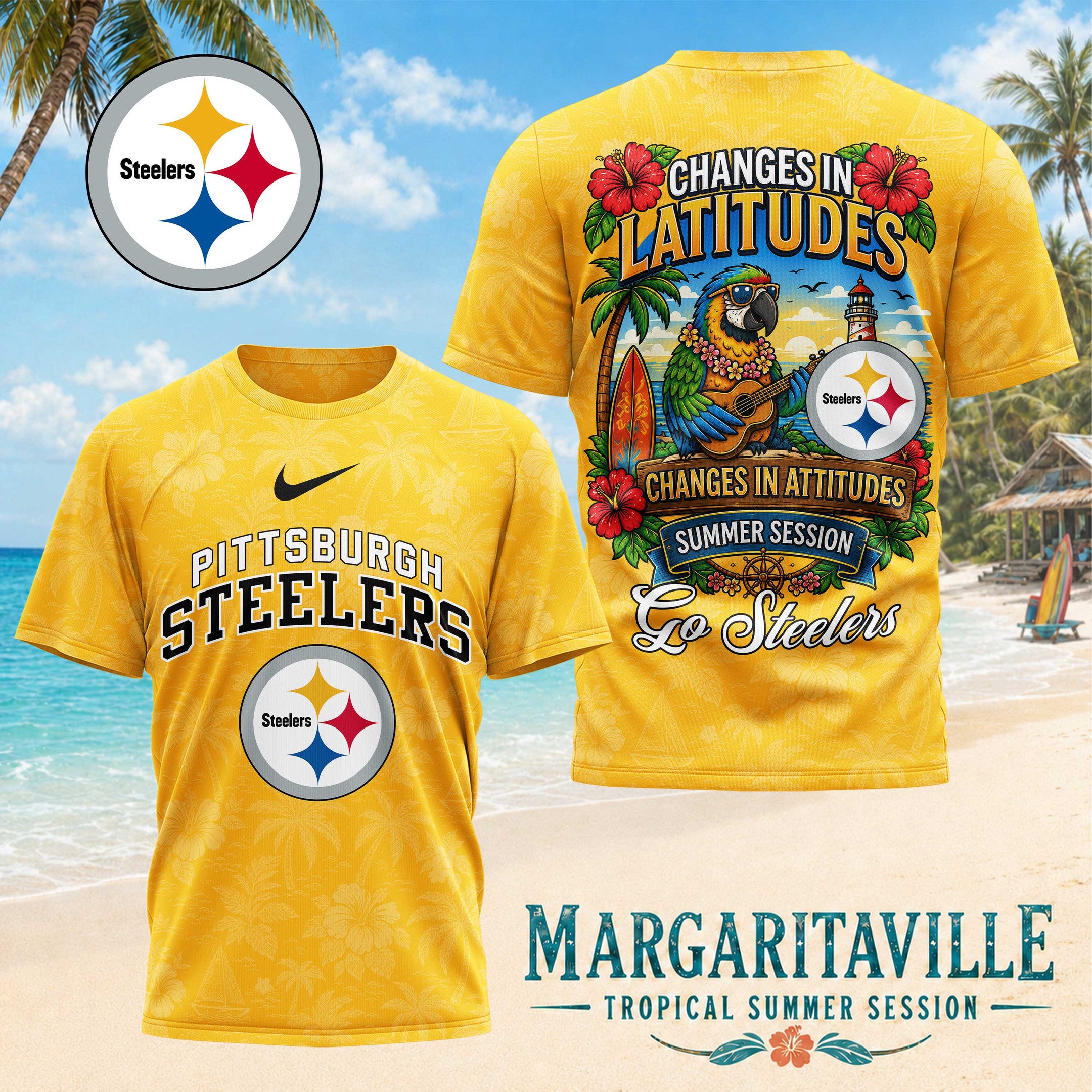 P.steelers | Premium  Changes In Latitudes 3d Shirt Nf1