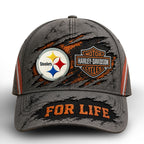 P.steelers | Premium  Harley Davidson For Life Classic Cap Nf1