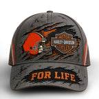 C.browns | Premium  Harley Davidson For Life Classic Cap Nf1