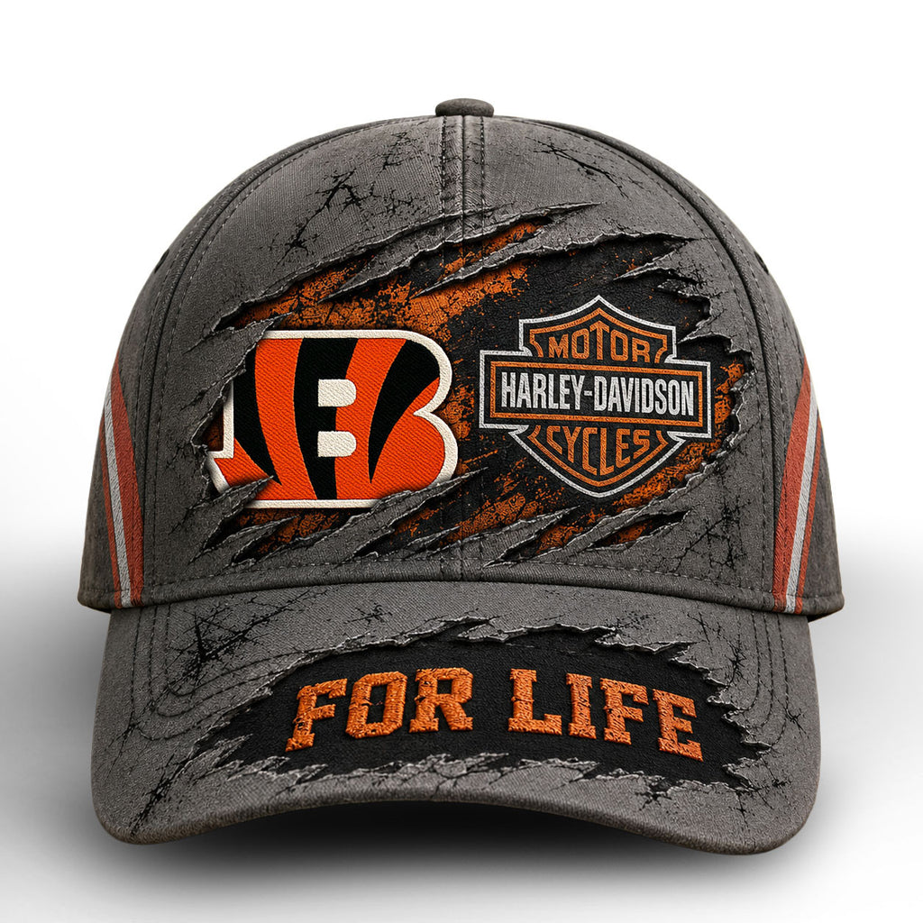 C.bengals | Premium  Harley Davidson For Life Classic Cap Nf1
