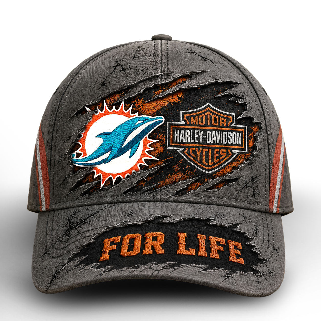 M.dolphins | Premium  Harley Davidson For Life Classic Cap Nf1