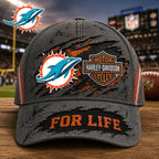 M.dolphins | Premium  Harley Davidson For Life Classic Cap Nf1