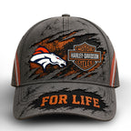 D.broncos | Premium  Harley Davidson For Life Classic Cap Nf1