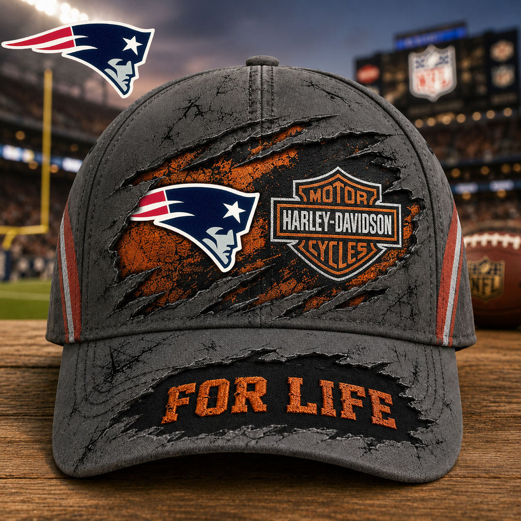 Ne.patriots | Premium  Harley Davidson For Life Classic Cap Nf1
