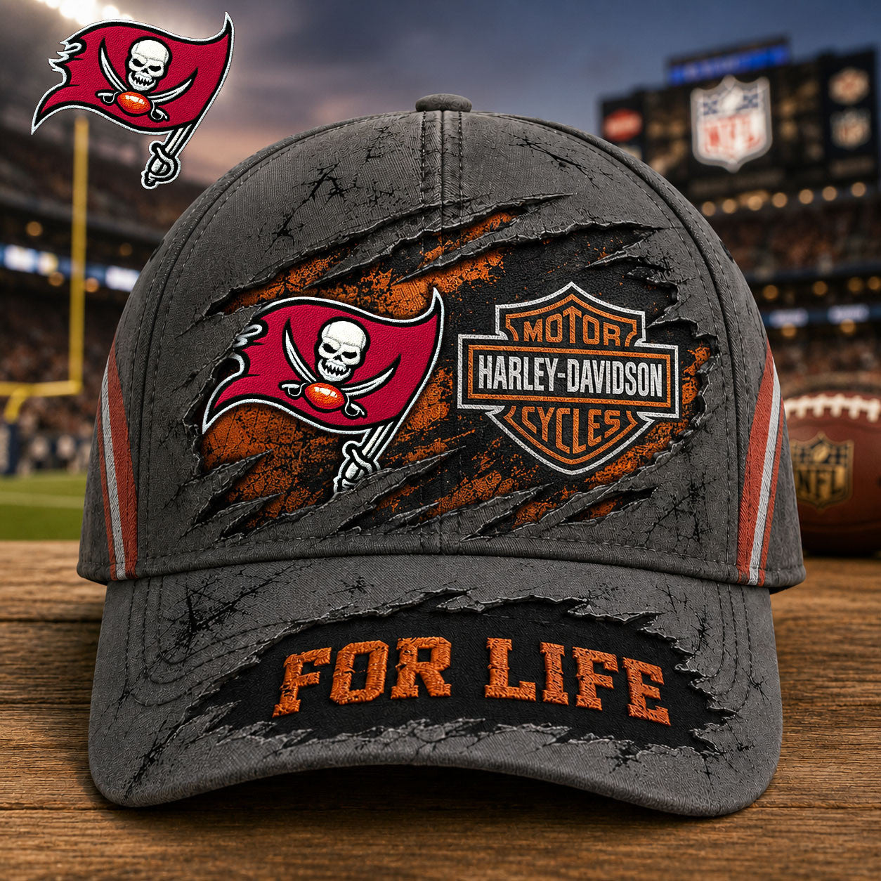 Tb.buccaneers | Premium  Harley Davidson For Life Classic Cap Nf1