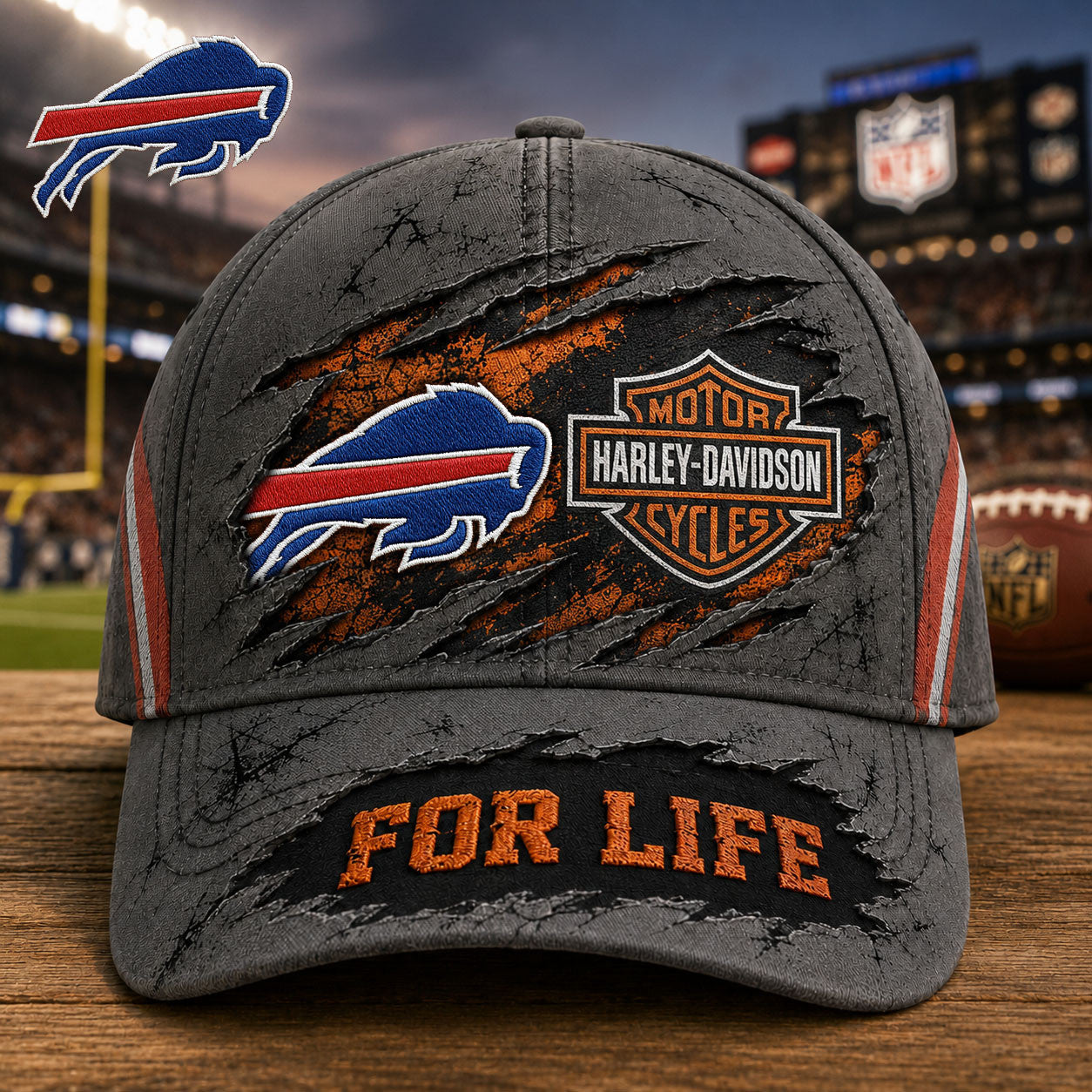 B.bills | Premium  Harley Davidson For Life Classic Cap Nf1