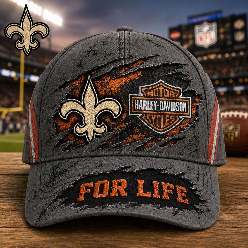 No.saints | Premium  Harley Davidson For Life Classic Cap Nf1