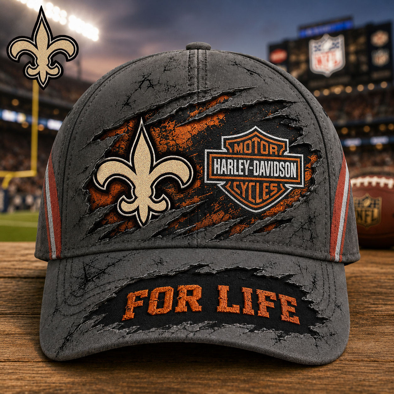 No.saints | Premium  Harley Davidson For Life Classic Cap Nf1