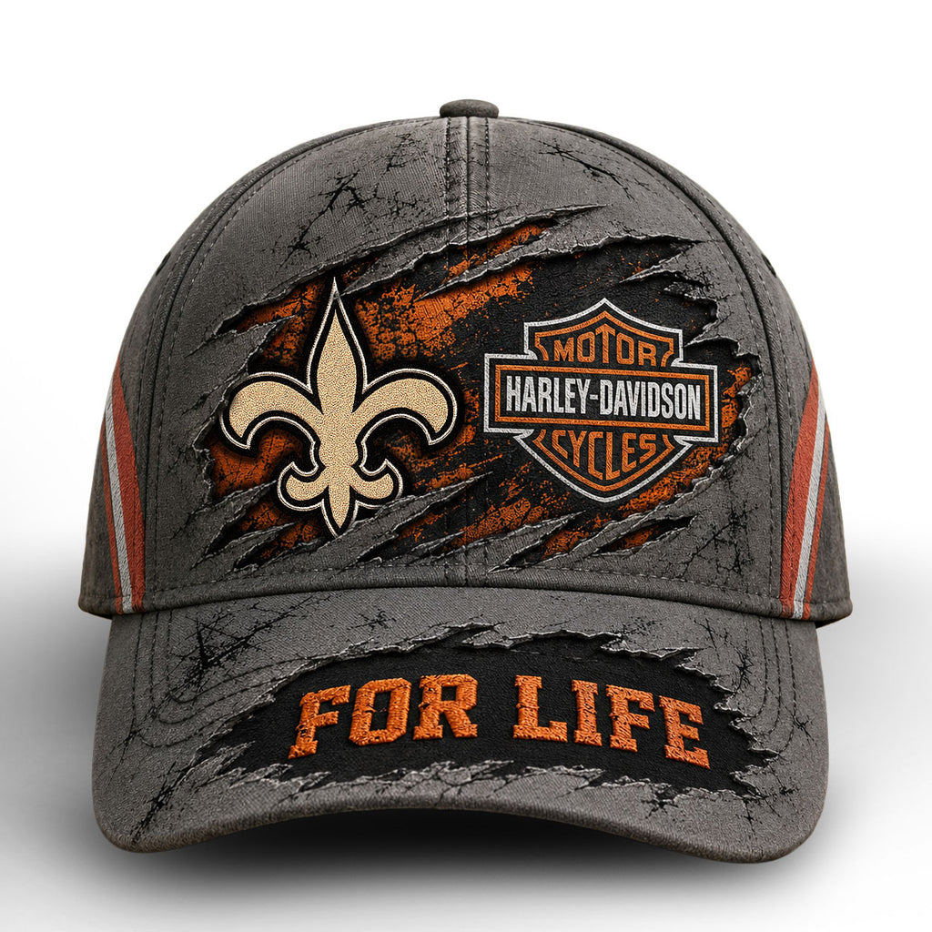 No.saints | Premium  Harley Davidson For Life Classic Cap Nf1