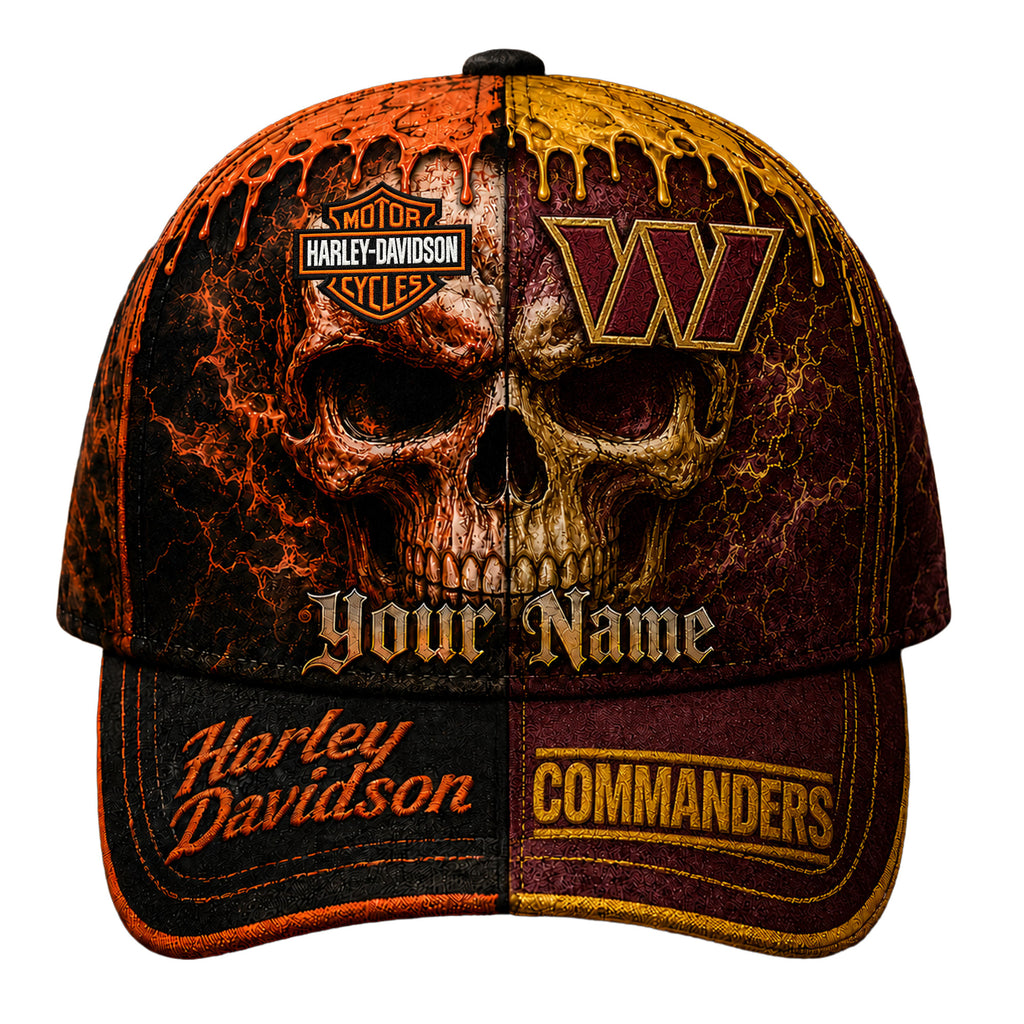 W.commanders | Premium  Harley Davidson Split Skull Classic Cap Nf1
