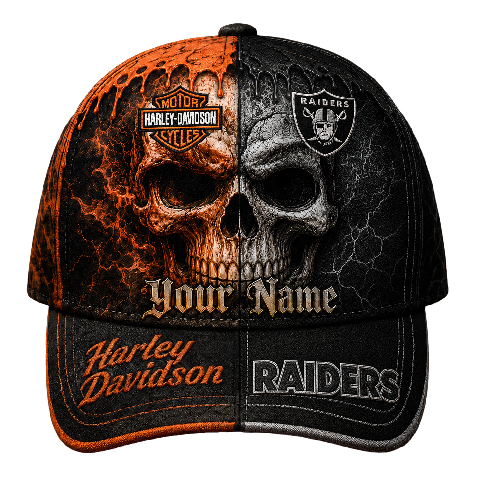 Lv.raiders | Premium  Harley Davidson Split Skull Classic Cap Nf1