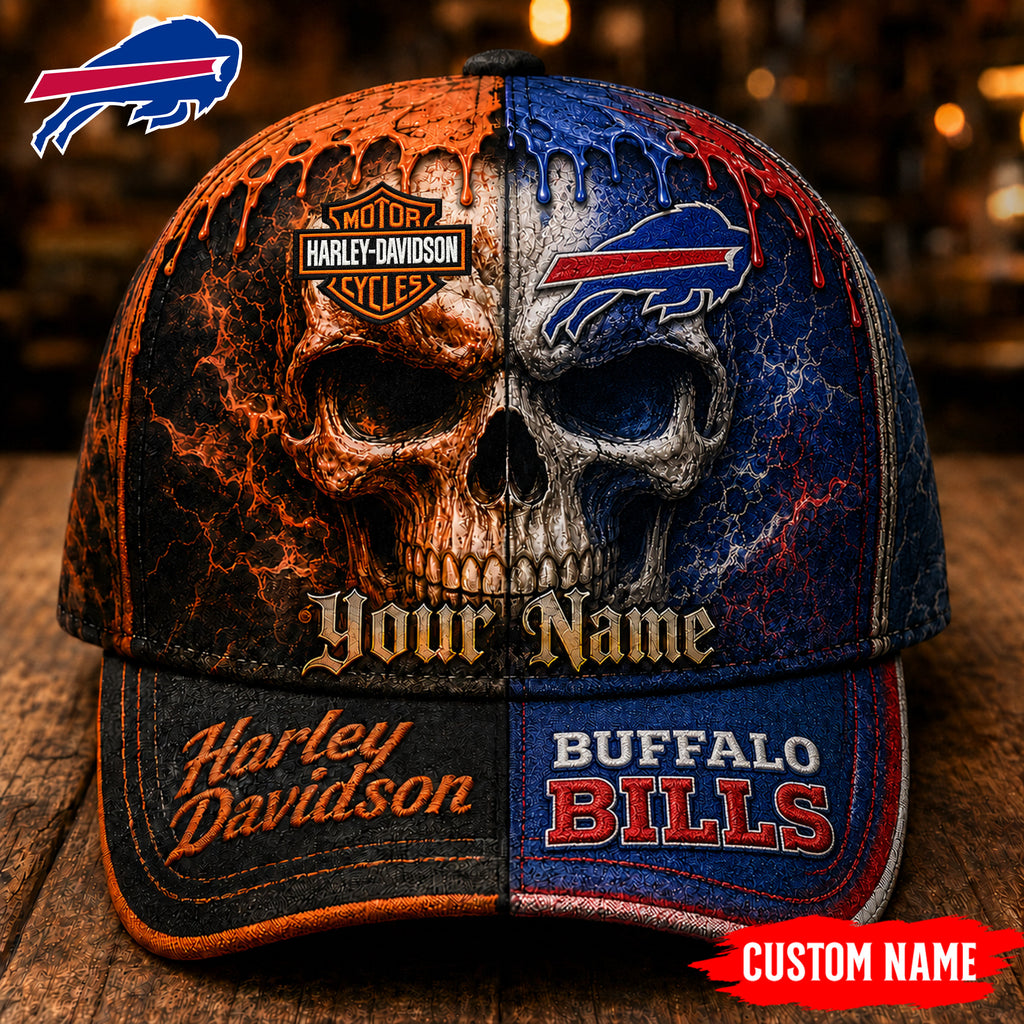 B.bills | Premium  Harley Davidson Split Skull Classic Cap Nf1
