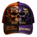 M.vikings | Premium  Harley Davidson Split Skull Classic Cap Nf1