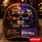 M.vikings | Premium  Harley Davidson Split Skull Classic Cap Nf1