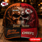 Kc.chiefs | Premium  Harley Davidson Split Skull Classic Cap Nf1