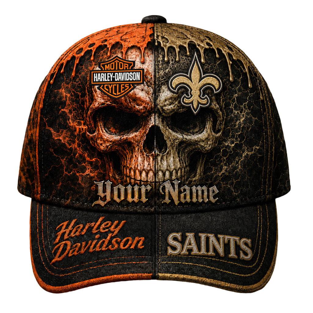 No.saints | Premium  Harley Davidson Split Skull Classic Cap Nf1
