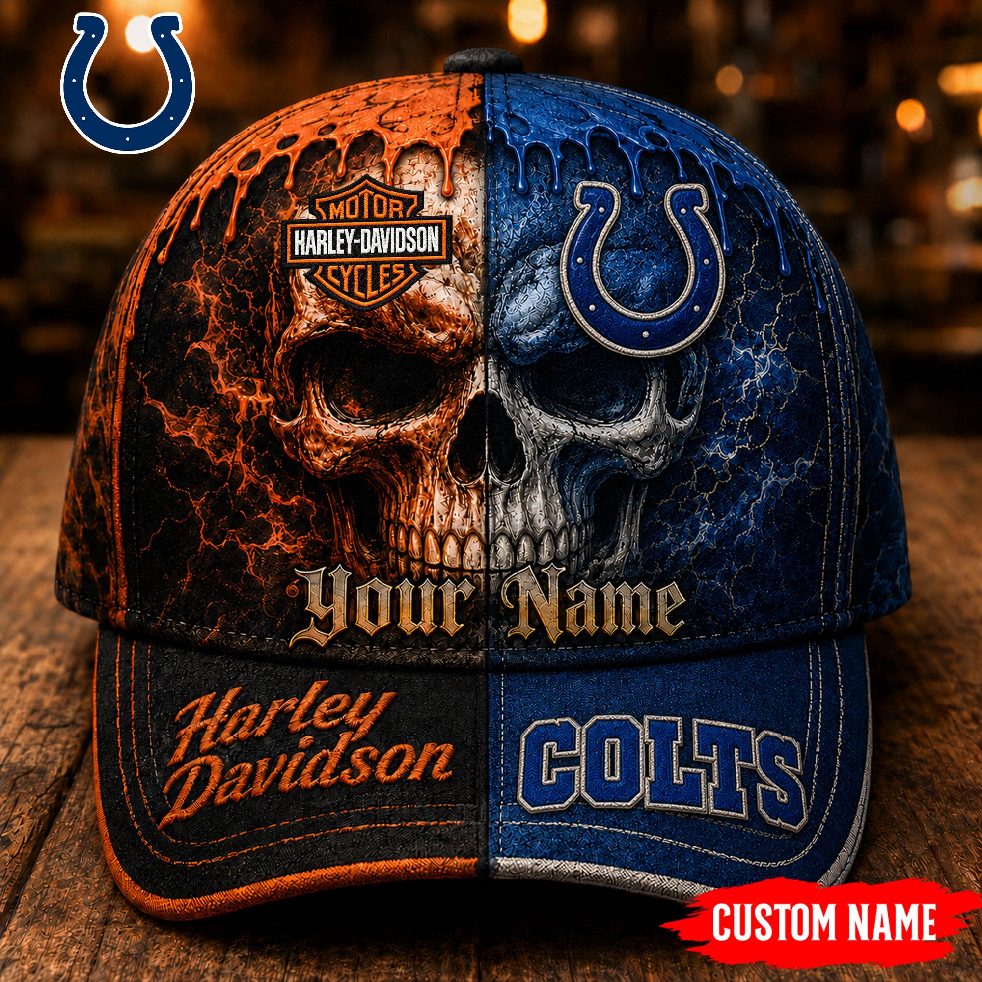 I.colts | Premium  Harley Davidson Split Skull Classic Cap Nf1