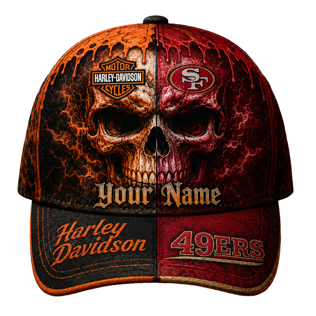 Sf.49ers | Premium  Harley Davidson Split Skull Classic Cap Nf1