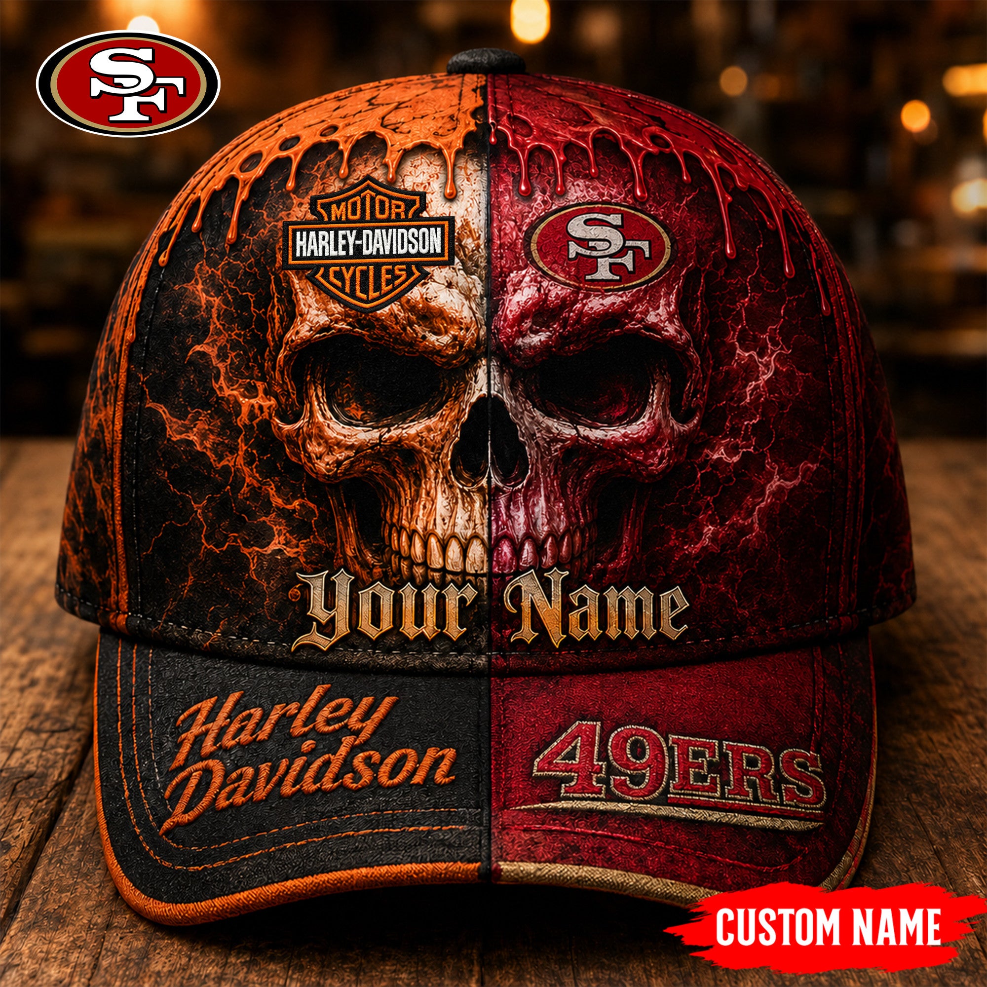 Sf.49ers | Premium  Harley Davidson Split Skull Classic Cap Nf1