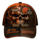 C.browns | Premium  Harley Davidson Split Skull Classic Cap Nf1