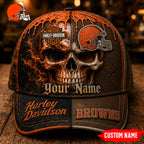 C.browns | Premium  Harley Davidson Split Skull Classic Cap Nf1