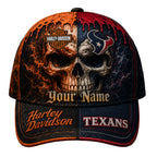 H.texans | Premium  Harley Davidson Split Skull Classic Cap Nf1