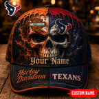 H.texans | Premium  Harley Davidson Split Skull Classic Cap Nf1