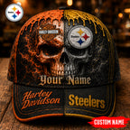 P.steelers | Premium  Harley Davidson Split Skull Classic Cap Nf1