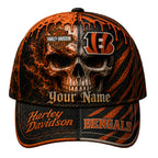 C.bengals | Premium  Harley Davidson Split Skull Classic Cap Nf1