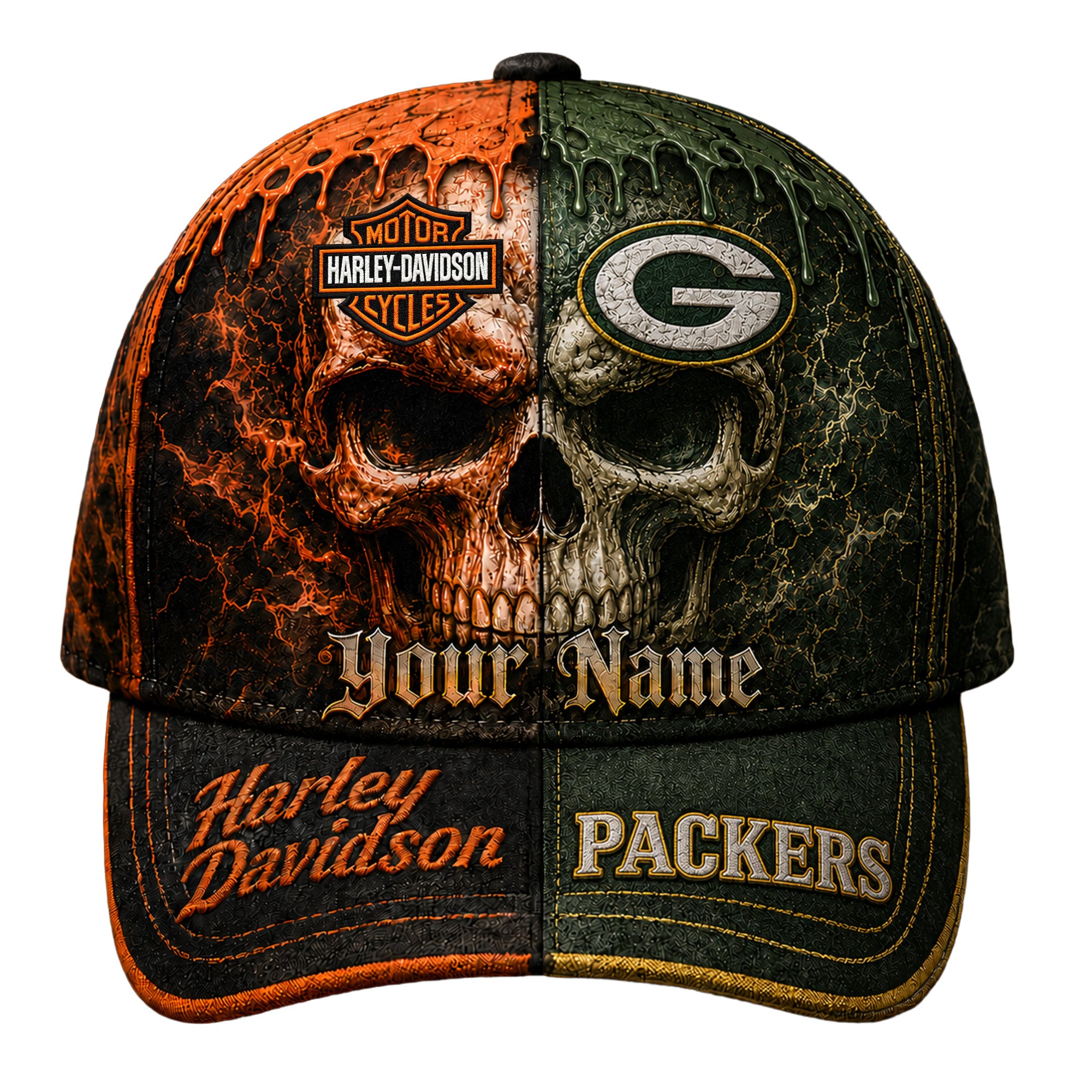 Gb.packers | Premium  Harley Davidson Split Skull Classic Cap Nf1