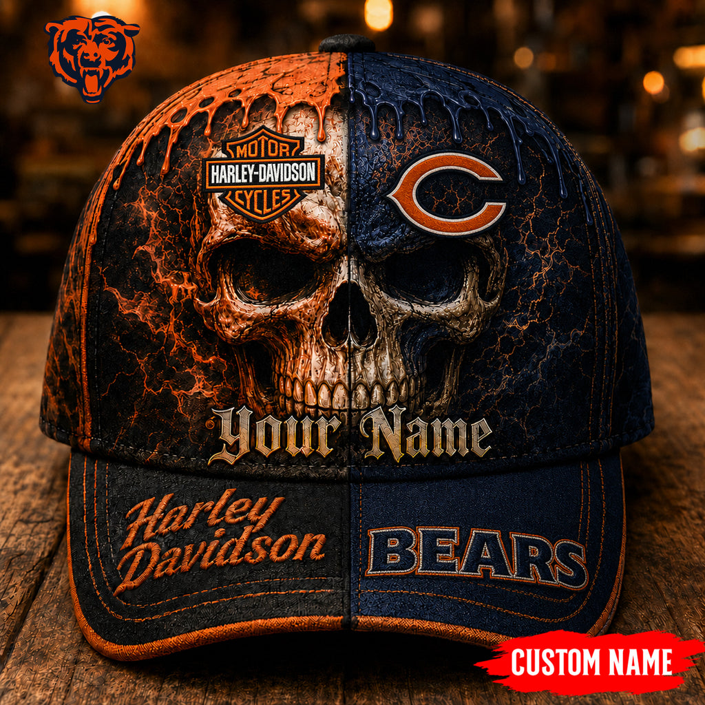 C.bears | Premium  Harley Davidson Split Skull Classic Cap Nf1