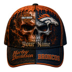 D.broncos | Premium  Harley Davidson Split Skull Classic Cap Nf1